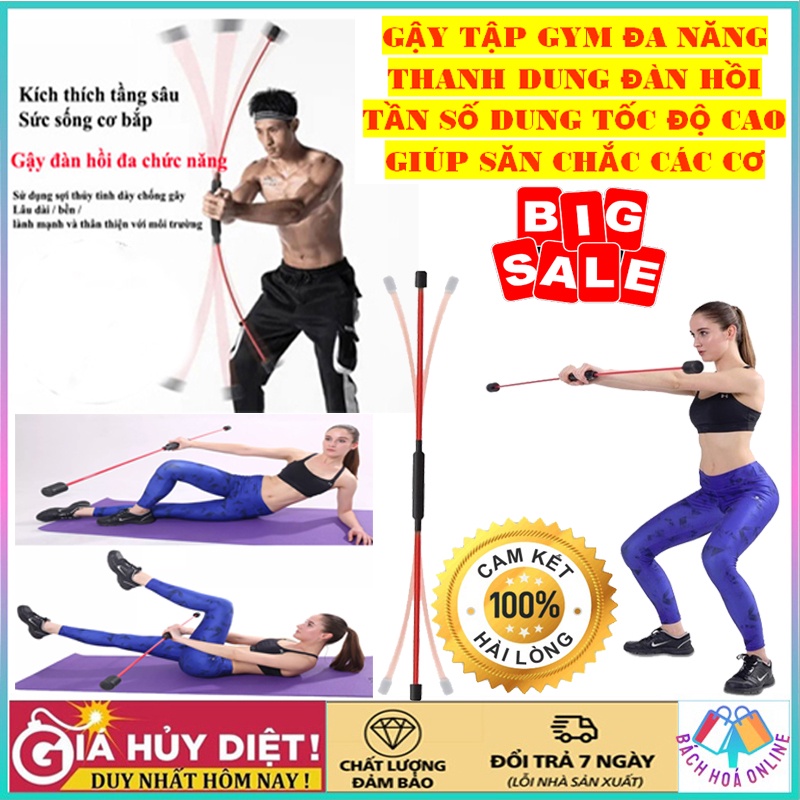 Gậy rung tập GYM, Dụng cụ tập thể dục giảm béo tại nhà - Thanh dung đàn hồi đa năng Felix