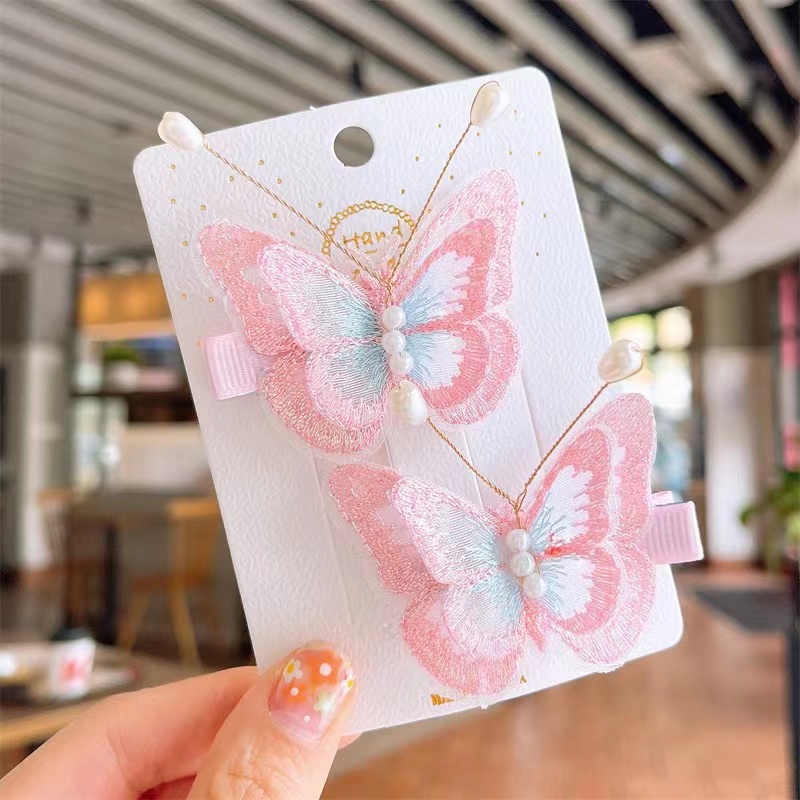 Set 2 Kẹp Tóc Hình Nơ / Bướm Ngọt Ngào Cho Bé Gái Trên 59 Tặng 5