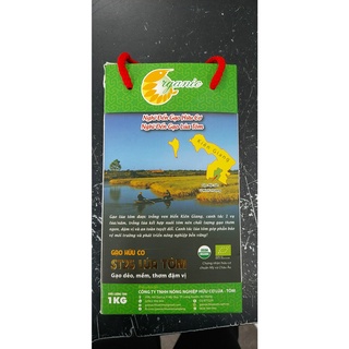 Gạo st25 hữu cơ organic lúa tôm hộp 1kg - gạo ngon nhất thết giới 2019 - bao đổi trả nếu không ngon