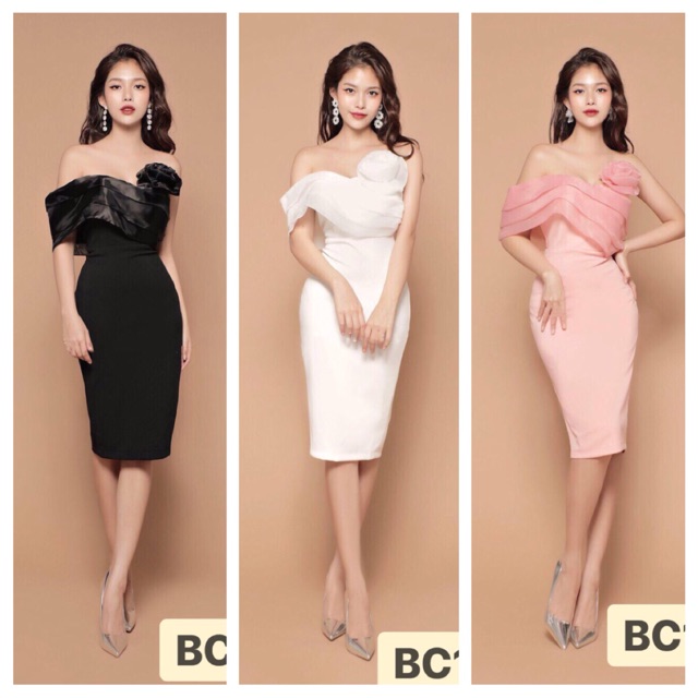 Đầm body rớt vai có mút ngực
