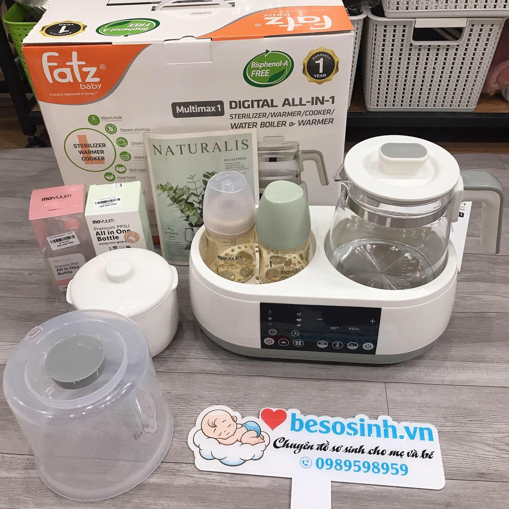 Máy đun nước, hâm sữa, tiệt trùng Fatzbaby Multimax 1 FB9002SJ