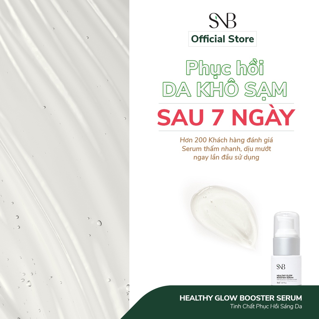 Bộ Sản Phẩm Dưỡng Da Mịn Màng SNB , Gồm Nước Dưỡng Water Bo.mb Lotion , Serum Sáng Da HEALTHY GLOW BOOSTER