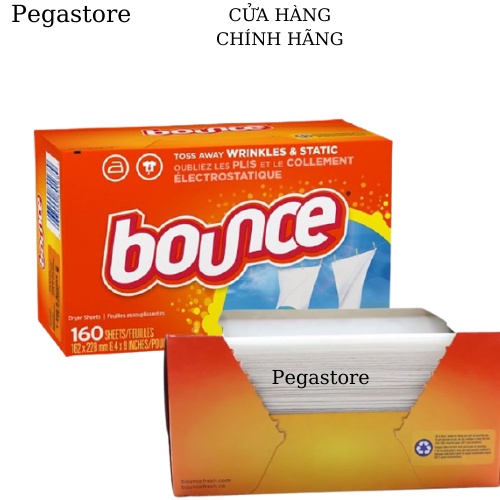 Giấy Thơm Quần Áo BOUNCE Outdoor Fresh Hộp 160 Tờ - Mỹ - giấy nến sấy quần áo 50-30 tờ