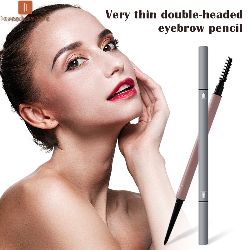 Double-Headed Ultra-Fine Eyebrow Pencil Auto-Rotating Eyebrow Pencil Durable Waterproof Sweat-Proof