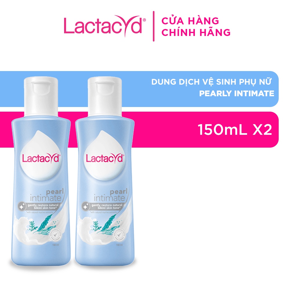 Bộ 2 chai Dung Dịch Vệ Sinh Phụ nữ Lactacyd Pearly Intimate 150ml/chai