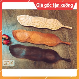 [XẢ KHO] Khay, đĩa gỗ decor hình quả đậu, làm từ gỗ tự nhiên cao cấp, trang trí decor nhà cửa - GOFA GK006