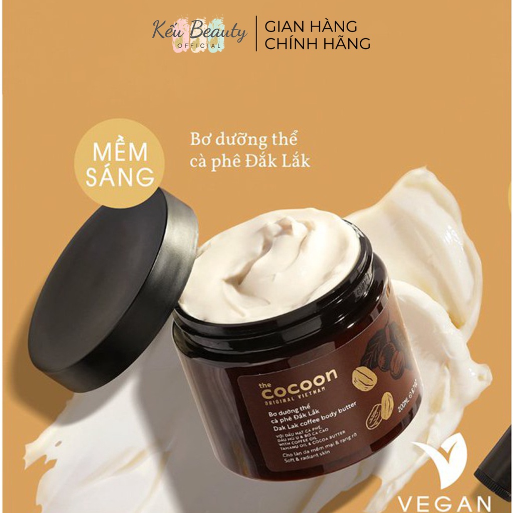 Bơ dưỡng thể cà phê Đắk Lắk Cocoon Coffee Body Butter làm mềm da 200ml