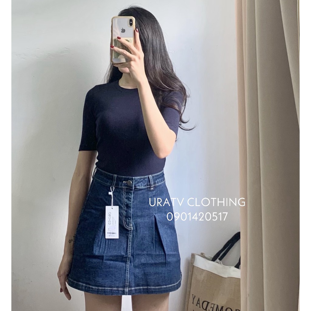 [FREESHIP - ẢNH CHÍNH CHỦ] Chân váy jean dáng xoè 0rchid 245