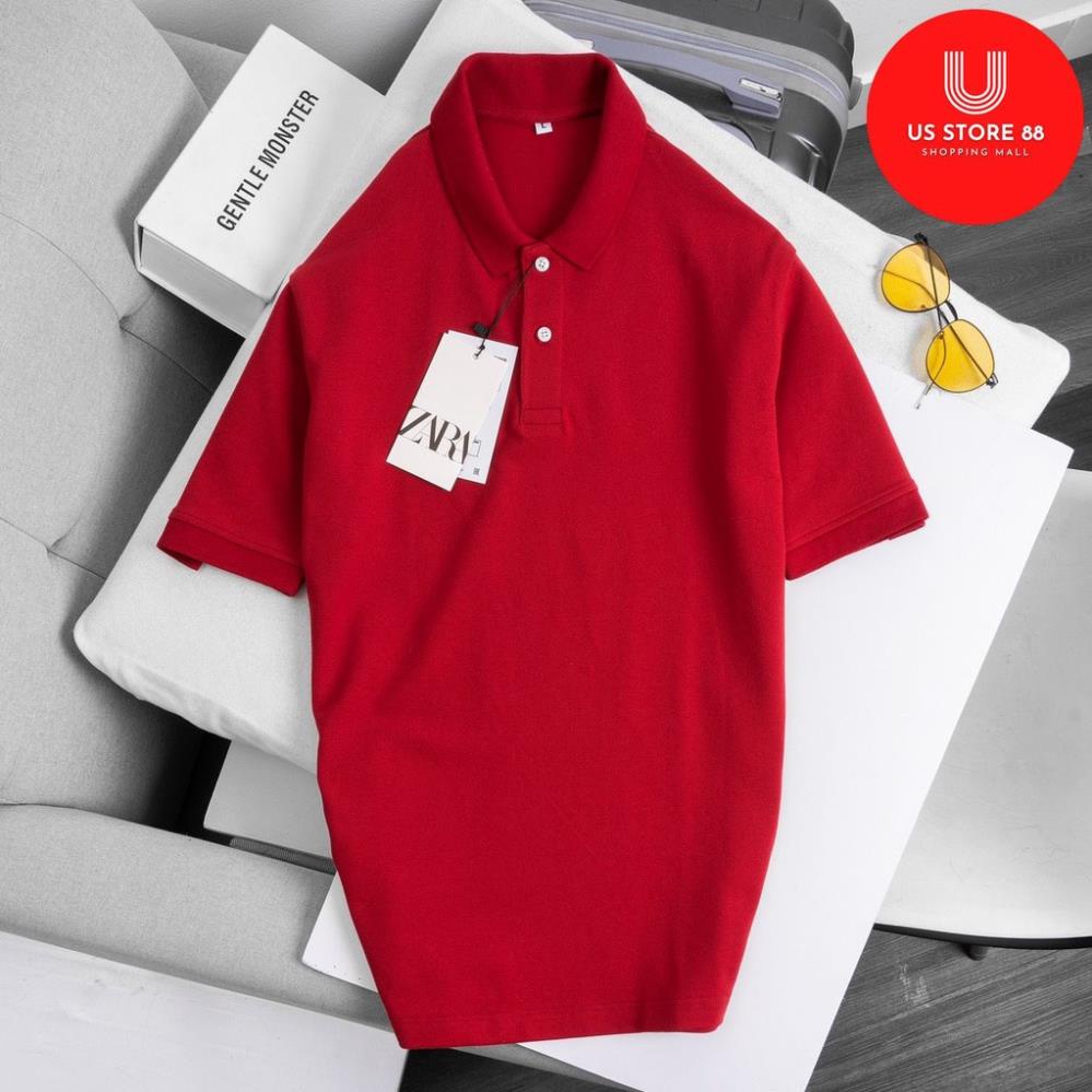 Áo thun nam có cổ polo ZR màu đỏ - Chất vải mát mịn xuất khẩu cao cấp