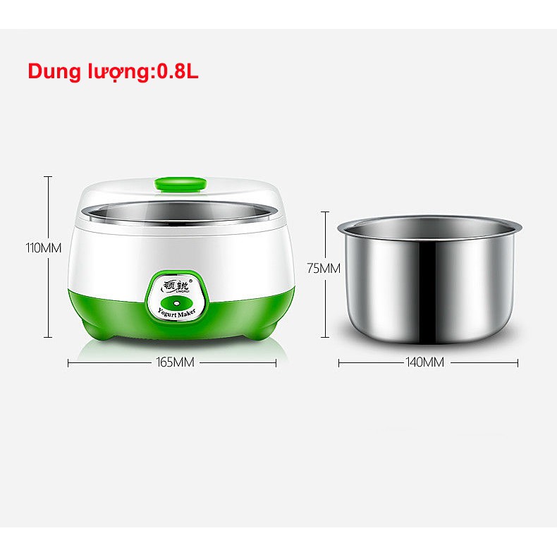 Máy Làm Sữa Chua Yogurt Maker An Toàn 1L, Hữu Ích Cho Món Sữa Chua Ngon Tuyệt Vào Mùa Hè Tặng 3 Hũ Thủy Tinh