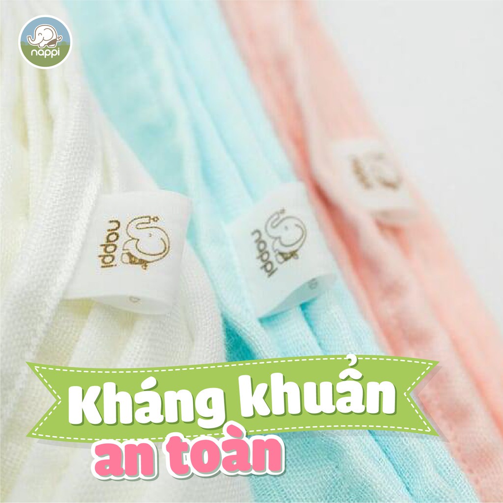 Set 6 khăn sữa Nappi 30x30cm sợi tre kháng khuẩn an toàn cho bé - Monnie Kids