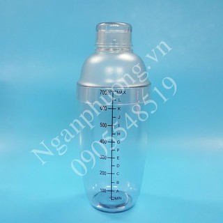 Bình lắc pha chế Cocktail Shaker có  vạch chia in đậm 700ml