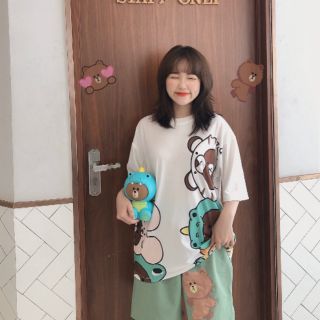 🐻🐻 SET ÁO THUN 3D GẤU BROWN LINE FRIENDS UNISEX NAM NỮ ❤ CÓ NHIỀU MẪU KHÁC