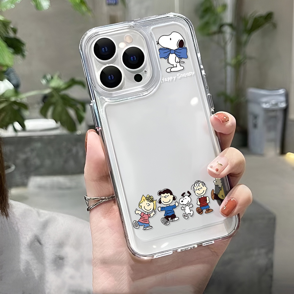 Ốp Điện Thoại Tpu Dẻo Trong Suốt In Hình Gia Đình Snoopy Cho iphone 14ProMax 14Plus 13 11 12 7Plus X XR