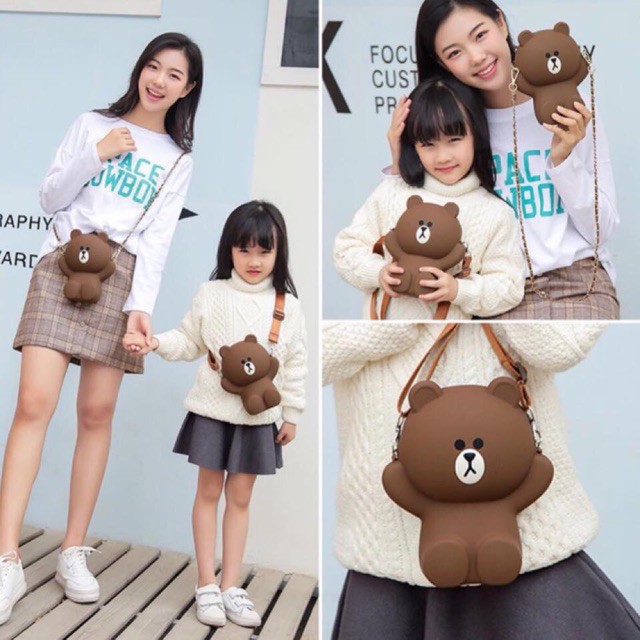 Túi đeo chéo gấu Brown siêu xinh hottrend