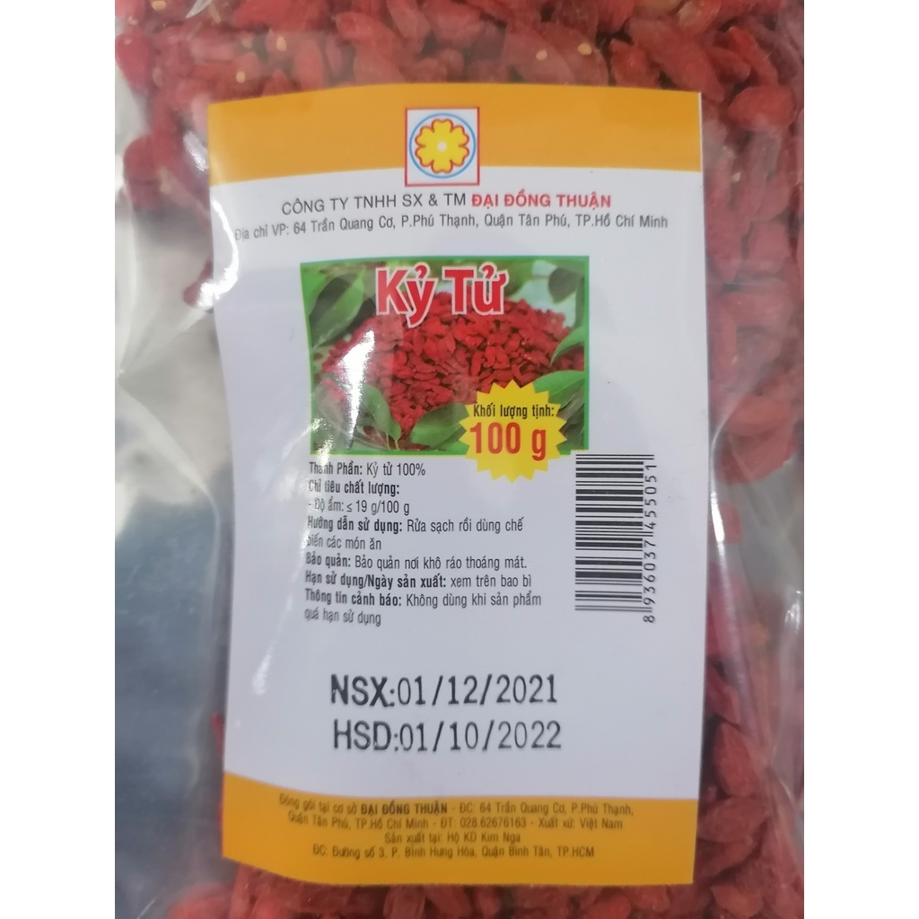 [100g] HẠT KỶ TỬ KHÔ [VN] ĐẠI ĐỒNG THUẬN Dry Wolfberry (bph-hk)