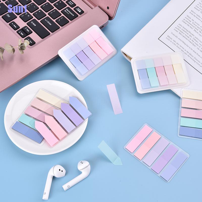 Giấy dán ghi chú bằng chất liệu PET trong suốt màu huỳnh quang hình mũi tên