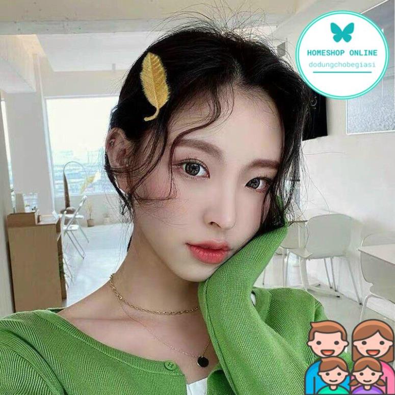 Set 3 kẹp tóc hình chiếc lá cho tiểu thư chanh sả DODUNGCHOBEGIASI Sale