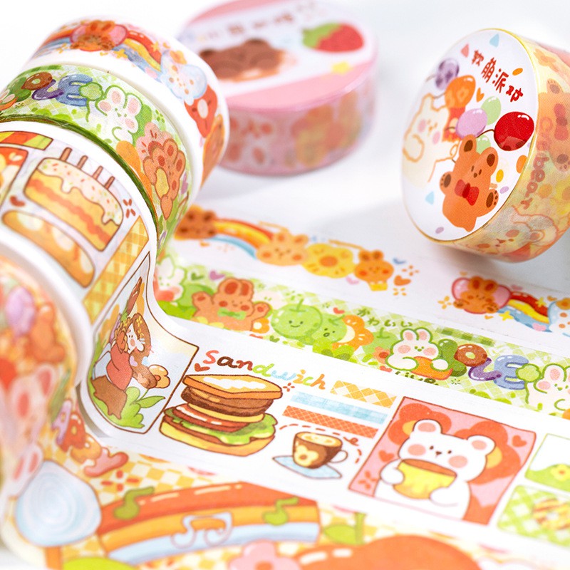 STI37 Cuộn washi tape băng dính washi size nhỏ 1.5cm dài 3m