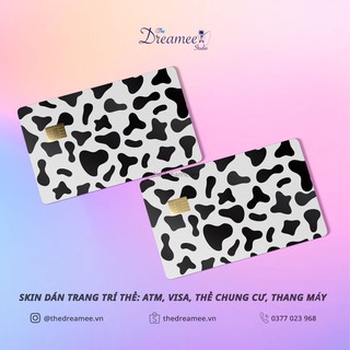 PATTERN BÒ SỮA /MIẾNG DÁN TRANG TRÍ THẺ ngân hàng, ATM, thẻ xe...KHÔNG ẢNH HƯỞNG TÍNH NĂNG THẺ, skin card- THEDREAMEE.VN