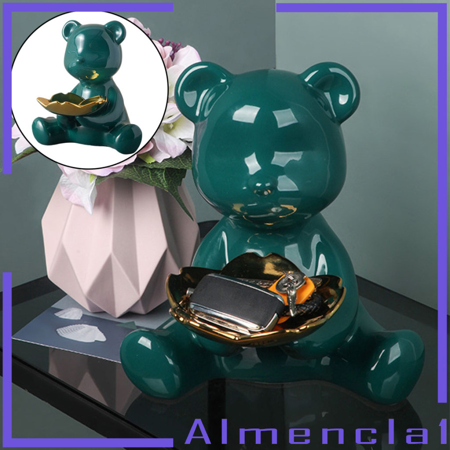 [ALMENCLA1]Modern Key Storage Bear Figure Statue Figurine for Candy Container Holder Pine