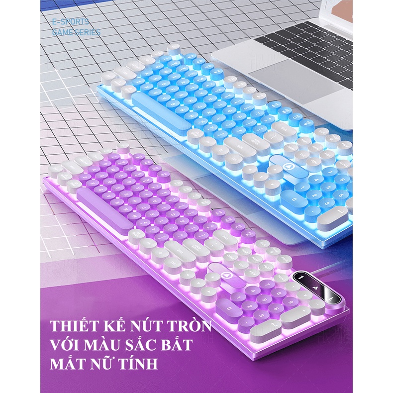 Bàn phím giả cơ gaming YINDIAO K600 Nút tròn, Led đa màu, Keycaps cực đẹp - Nhất Tín Computer | BigBuy360 - bigbuy360.vn