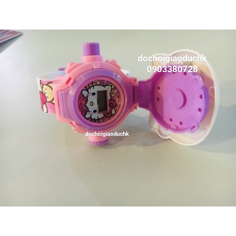 Đồ Đồng hồ đeo tay chiếu tường hinh 3D hello kitty