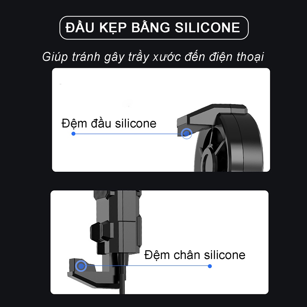 Quạt tản nhiệt điện thoại SIDOTECH MEMO FL06 thiết kể nhỏ gọn ngàm kẹp lớn tốc độ 5000 vòng/phút làm mát nhanh chơi game