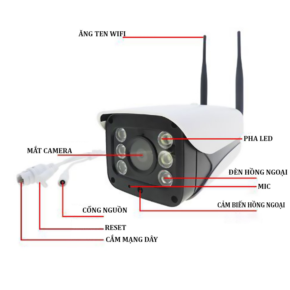 Camera Ngoài Trời Yoosee 4 Đèn Led X1 Tích Hợp Đèn Hồng Ngoại và Đèn LED