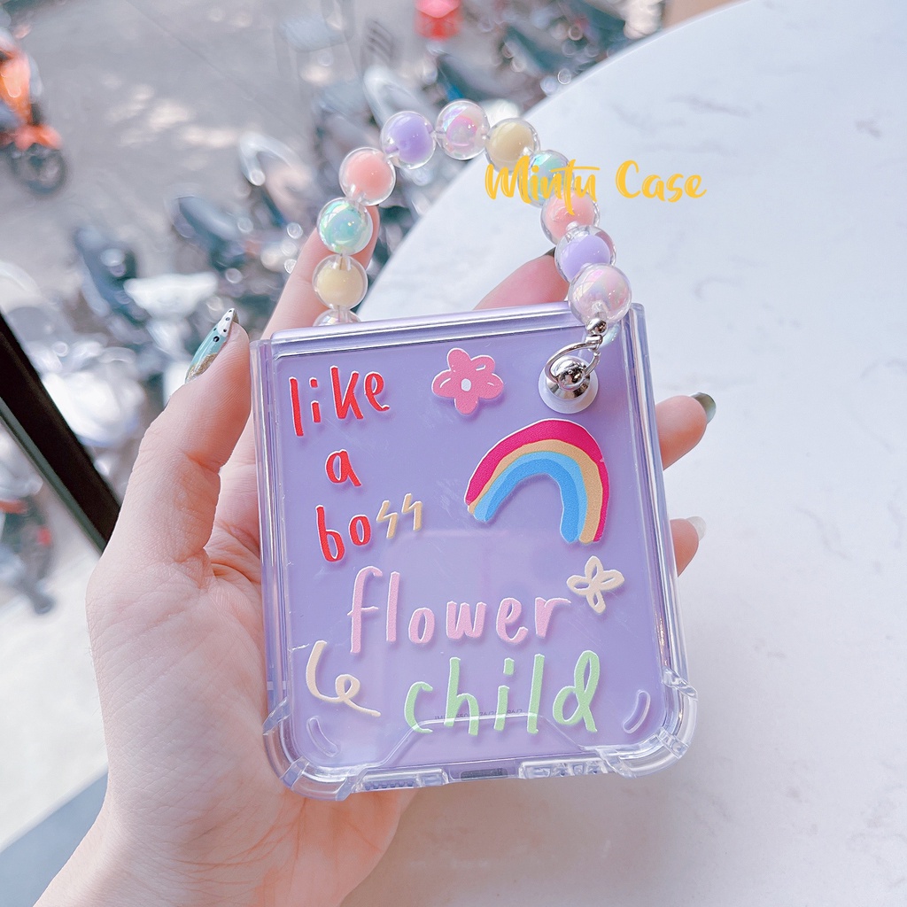 Ốp Samsung Galaxy Z Flip 4 / Z Flip4 5G / Z Flip3 5G / Z Flip 3 kèm móc khóa - ZF302