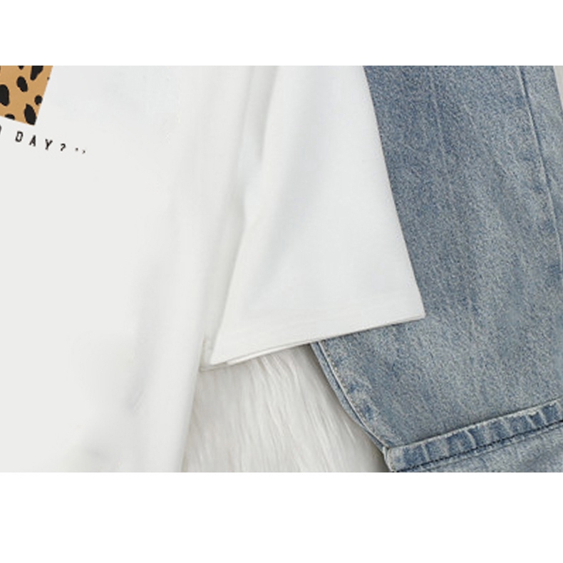 SUXI Áo Thun Tay Ngắn Phong Cách Hàn Quốc