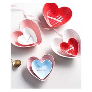 Đĩa sứ hình trái tim, đĩa decor trang trí, đĩa trái tim, đồ dùng bàn ăn