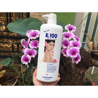 Sữa Tắm E100 trắng  thơm nồng nàn 1100 ml - tặng kem dưỡng da tay