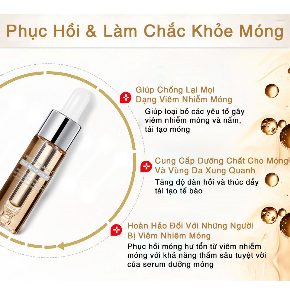 VIBRANT GLAMOUR Serum Phục Hồi Móng - Chống nấm - Tẩy da chết - Phục Hồi Nấm móng Loại bỏ Móng Hư Tổn Chăm sóc móng