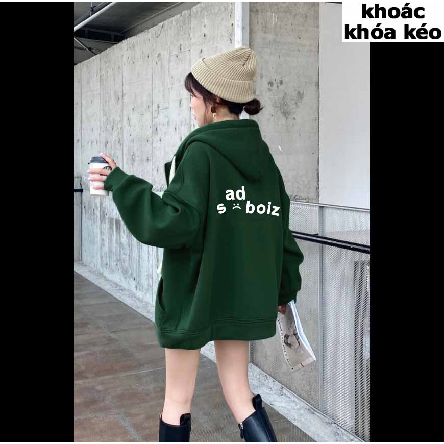 Áo hoodie khóa zip unisex black - Khoác dây kéo form rộng màu đen có nón túi rộng bô dệt G5