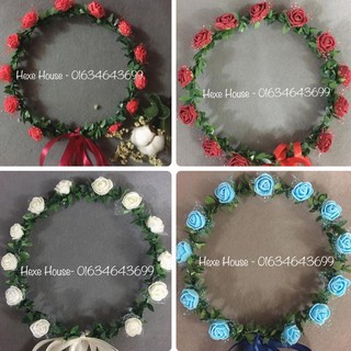 Vòng hoa đội đầu một màu chụp hình kỷ yếu