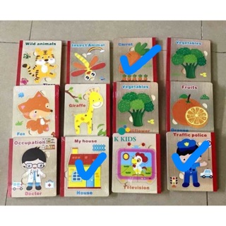 Ghép gỗ nhiều chủ đề hoa quả động vật ...combo 4 bộ
