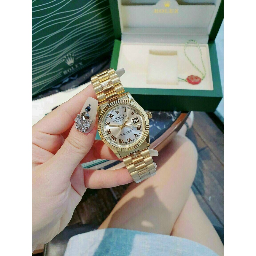 Đồng hồ nam dây kim loại, đồng hồ đeo tay ROLEX cao cấp, sang trọng, không thấm nước