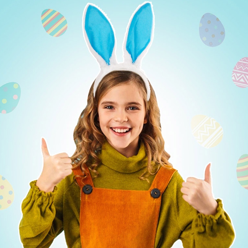 Băng Đô Tai Thỏ Phối Lông Dễ Thương Dành Cho Hóa Trang Giáng Sinh