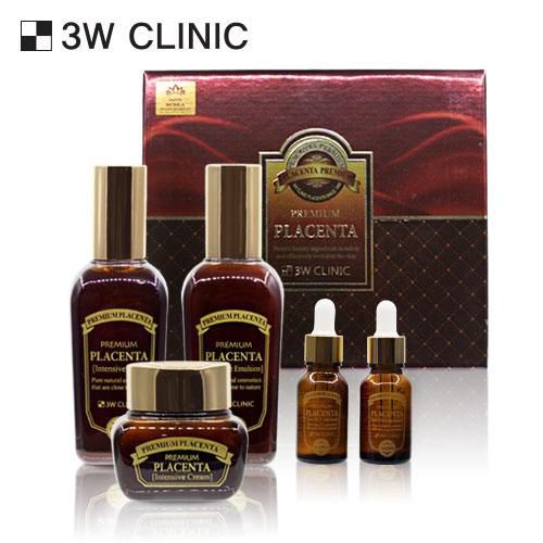 Bộ Dưỡng Da Chống Lão Hóa Tinh Chất Nhau Thai Cừu 3W CLINIC PREMIUM PLACENTA SKIN CARE 3-SET