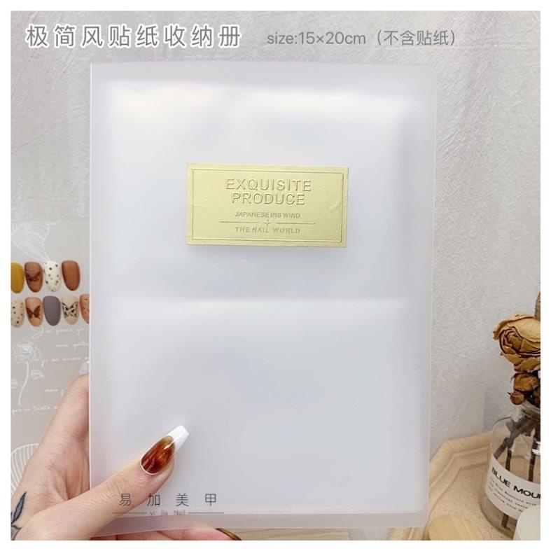 Sổ Đựng Sticker Nail Trong Suốt, Quyển Album Đựng Sticker Móng 80 Tấm
