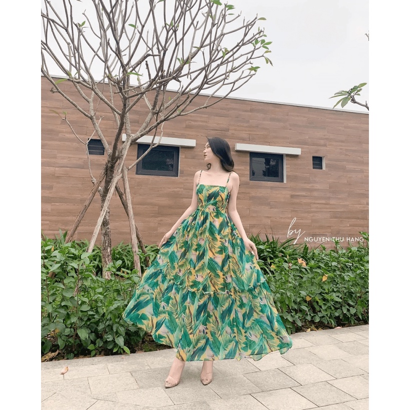 FREE SHIP ĐẦM MAXI HAI DÂY SANG CHẢNH SIÊU HOT PU