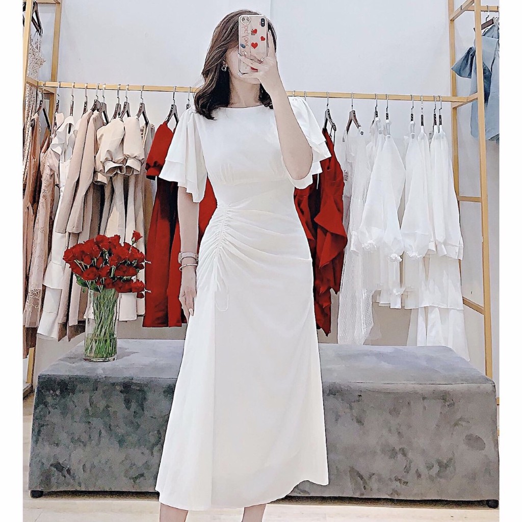 Đầm Xòe Ngang Gối Tay Loe Dáng Dài - C314