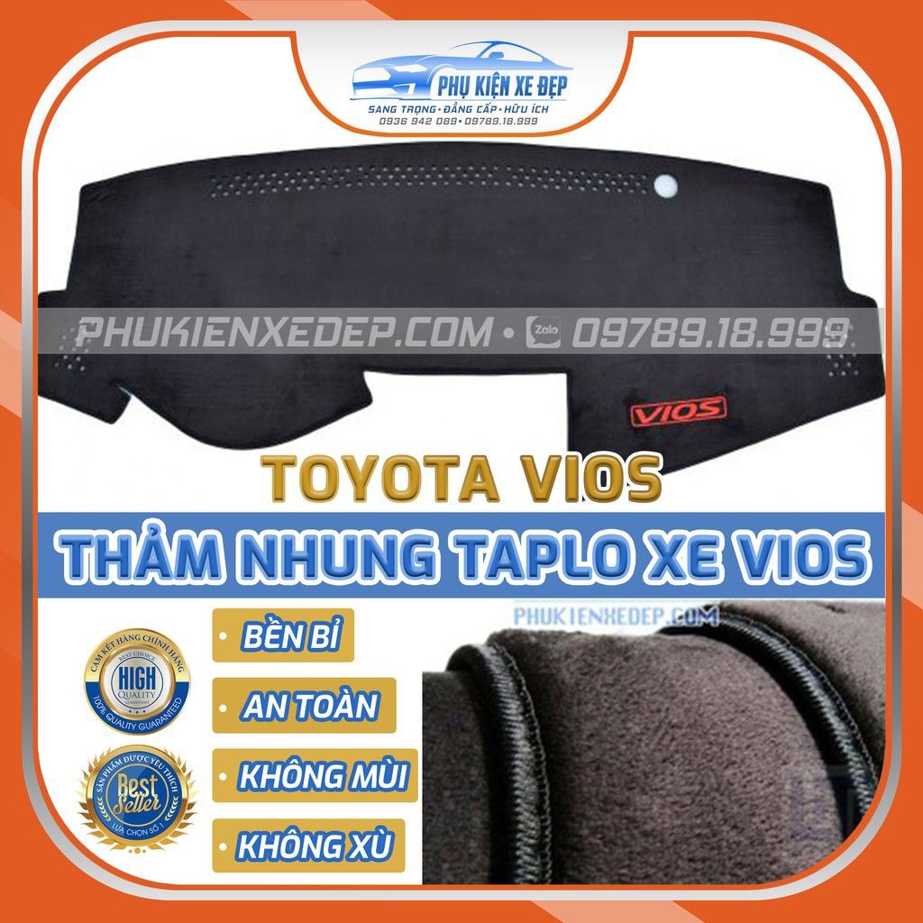 Thảm chống nóng taplo cho xe TOYOTA VIOS chất liệu Nhung Lông cừu 3 lớp chống trượt