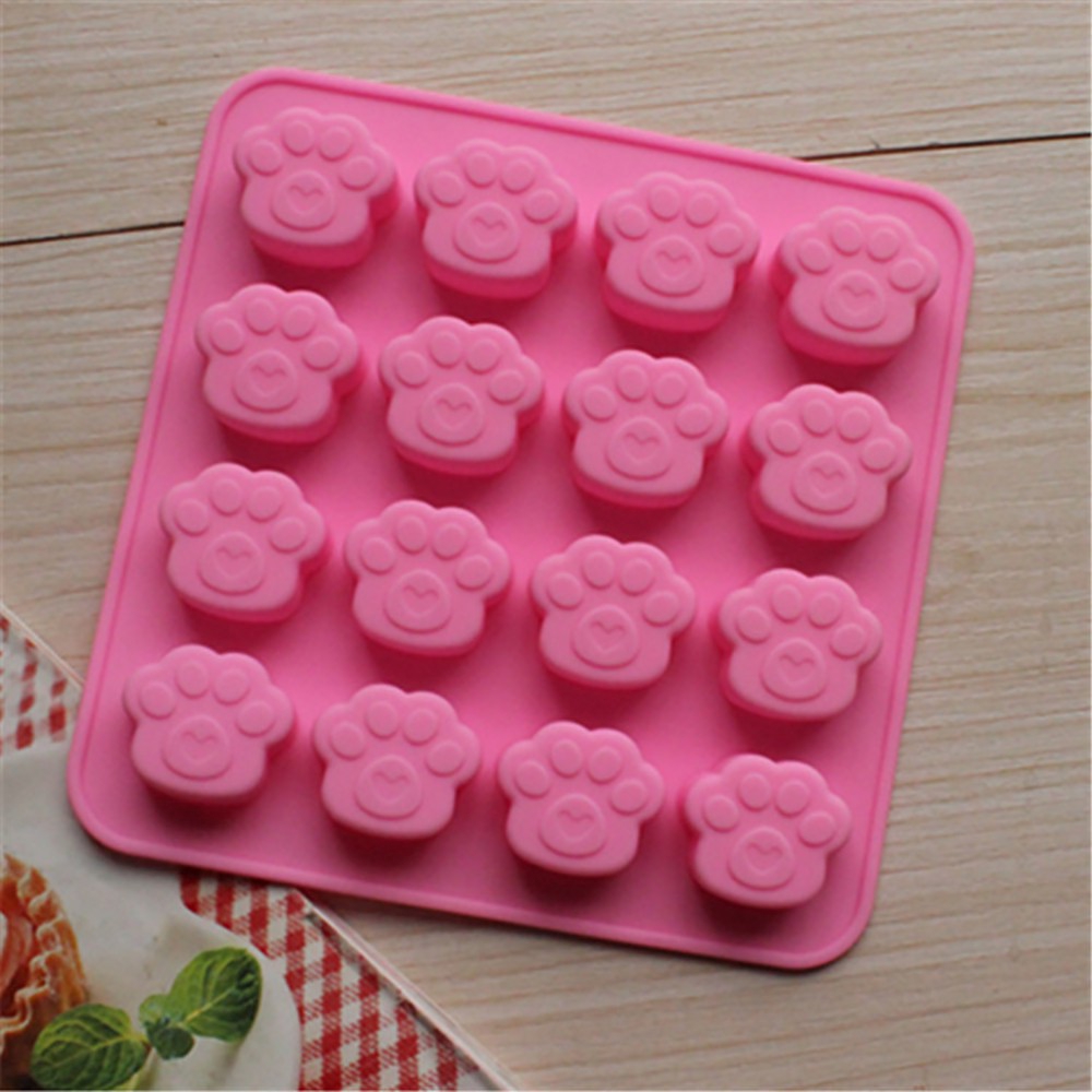 Khay làm đá / bánh cookie hình dấu chân mèo dễ thương