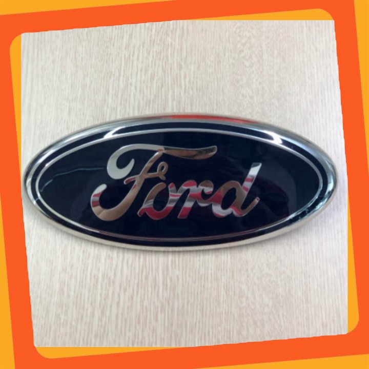 Logo biểu tượng truớc xe FORD Kích thước 23cm*9cm: Mầu Đen, Xanh và Lá Cờ Mỹ S1