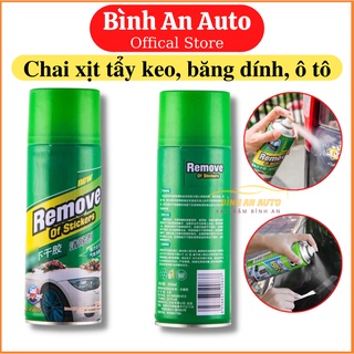 Chai Xịt Tẩy Keo, tẩy vết băng dính, nhựa đường bám trên ô tô, tẩy đa năng đồ nội thất 450ml - Bình An Auto