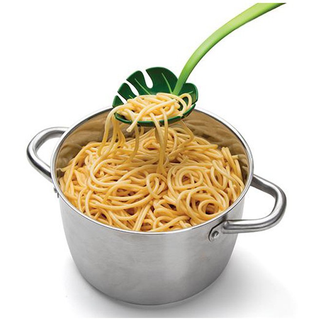 Muôi, vá vớt thức ăn hình chiếc lá xanh