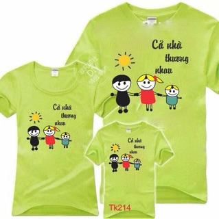 Áo gia đình cotton cổ tròn