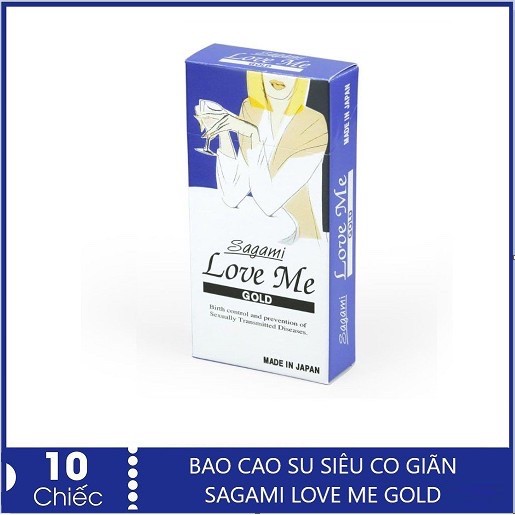 Bao Cao Su Siêu Mỏng Trơn SAGAMI LOVE ME GOLD - Nhật Bản (Hộp 10C)